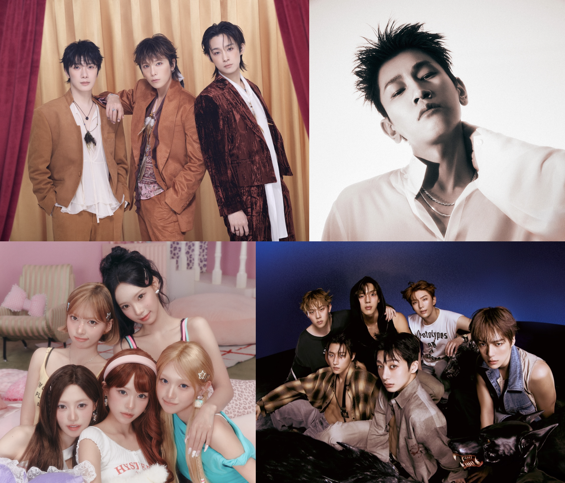 ▲ (왼쪽 위부터 시계방향) FT아일랜드, 크러쉬, 몬스타엑스, 리센느 / 사진=제천국제음악영화제 제공